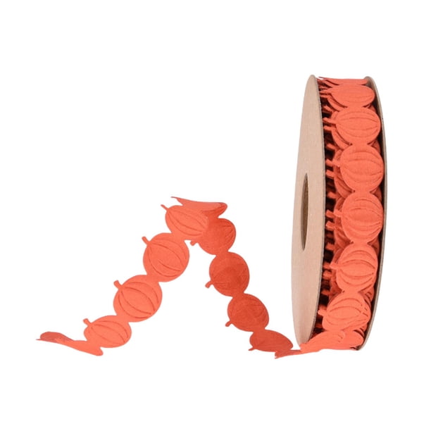 Cintas de Calabaza de Acción de Gracias, Decoración de Cinta de Otoño, Cinta de Halloween para Suministros de Fiesta, Coronas Decorativas para álbumes Naranja
