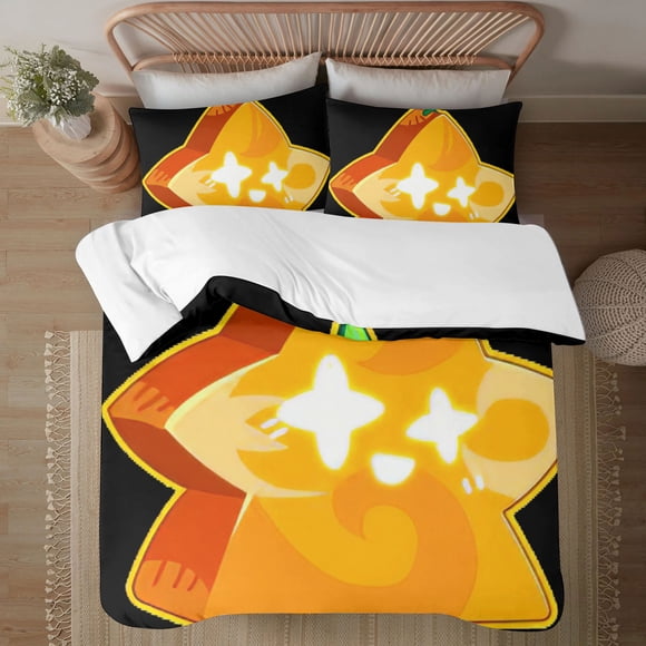 Blox Fruit Face on print Soft Bed Set Lightweight 3 Pieces Bedding Sets for All Season Comforter Set Easy Care