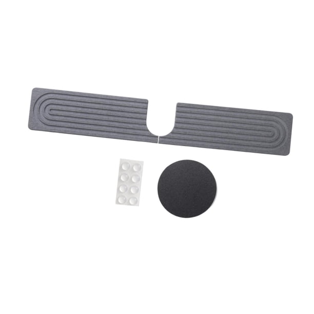Alfombrilla de grifo para fregadero de cocina, repisa para fregadero, alfombrilla de drenaje, secado rápido, alfombrilla de drenaje, protector contra Gris 60x10cm