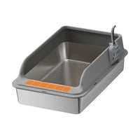 Ioensy - Gatos De Acero Inoxidable Caja De Arena Cats Sandbox Open Top Cat Bedpan Semi Cerrado Dark Grey