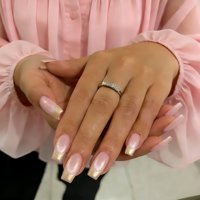 Presiona Las Uñas Joyvvew, Punta Francesa, Dorada Y Cromada, Larga Y Cuadrada