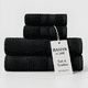 thumbnail image 1 of Juego 4 toalla bano algodon manos toallon cuerpo 400gr Negro, 1 of 3