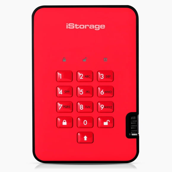SSD iStorage diskAshur2 512 GB Rojo – Unidad Segura