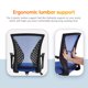thumbnail image 4 of Silla de oficina BestOffice ergonómica de malla azul ajustable, 4 of 7