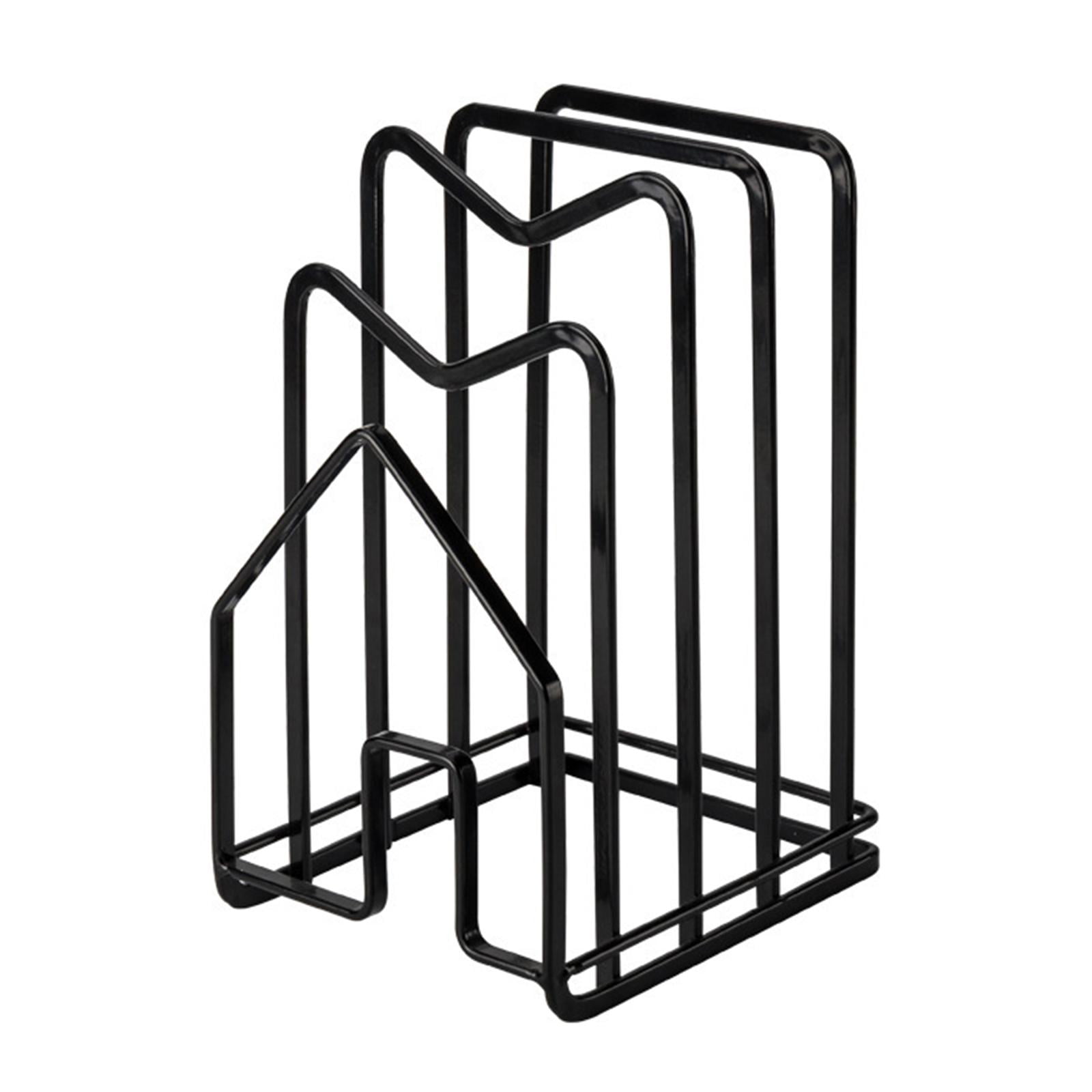 Bothyi - Estante De Metal Para Tapa De Olla, Estante Para Tabla De Cortar, Soporte Para Platos, Organizador De Cocina, Color Negro