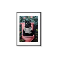 Genérico - Cuadro Gato En El Baño 42X52 Cm