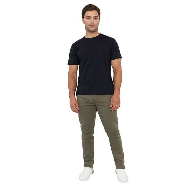 Pantalón Hombre Slim Fit Liso 5 Pocket Militar Corona