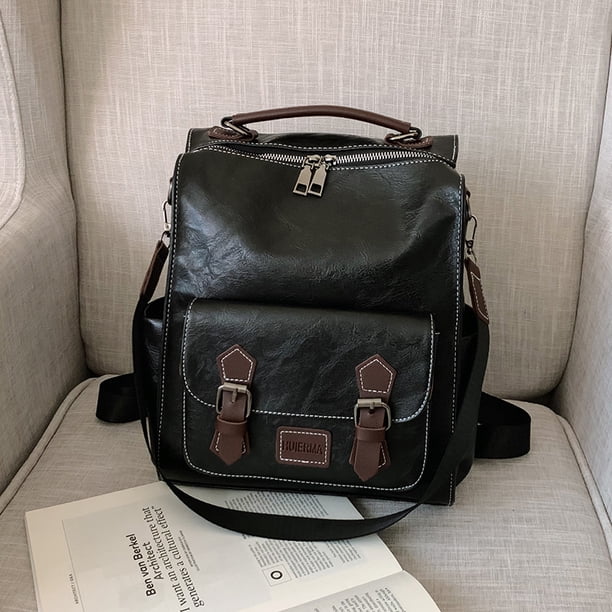 2022 Women Vintage Leather Backpacks Vintage Female Shoulder Bags Sac a Dos Casual Travel Ladies Bagpack Mochilas School Bags