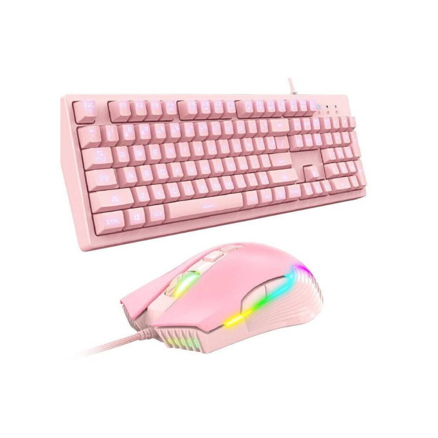 Click Ventas - Kit Gamer Rosa Teclado G25 Y Mouse Cw905 Onikuma