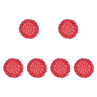 Magideal - 6 Manteles Individuales De Encaje Para Comedor, Antideslizantes, Redondos, De Diseño Vintage, Para Tazas, Jarrones, Para Encimeras, Hogar, Decoración Rojo