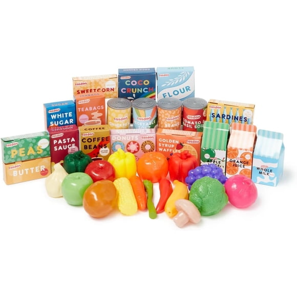 Juego de comestibles de juguete Casdon Family Favorites para niños de 2 años o más