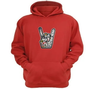 Genérico - Polerón Canguro Rock Rojo Talla L Unisex