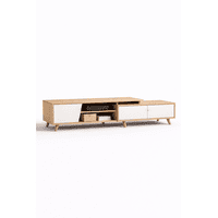 Space Home - Rack Tv Argos Ajustable Madera Clara 120+80X30X43 Cm