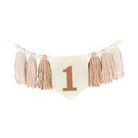 Magideal - 1 Banner De Cumpleaños Para Silla Alta, Silla Alta, Niños, Niños, Niños, Decoración De La Habitación Para Niños De 1 Año, Banner De Cumpleaños Del Pri Caqui