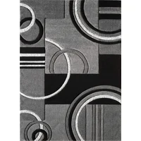 Casadeliacl - Alfombra 160X200 Moderna Elegante Decorativa Wym Medio Circulo Gris
