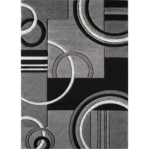 Casadeliacl - Alfombra 160X200 Moderna Elegante Decorativa Wym Medio Circulo Gris