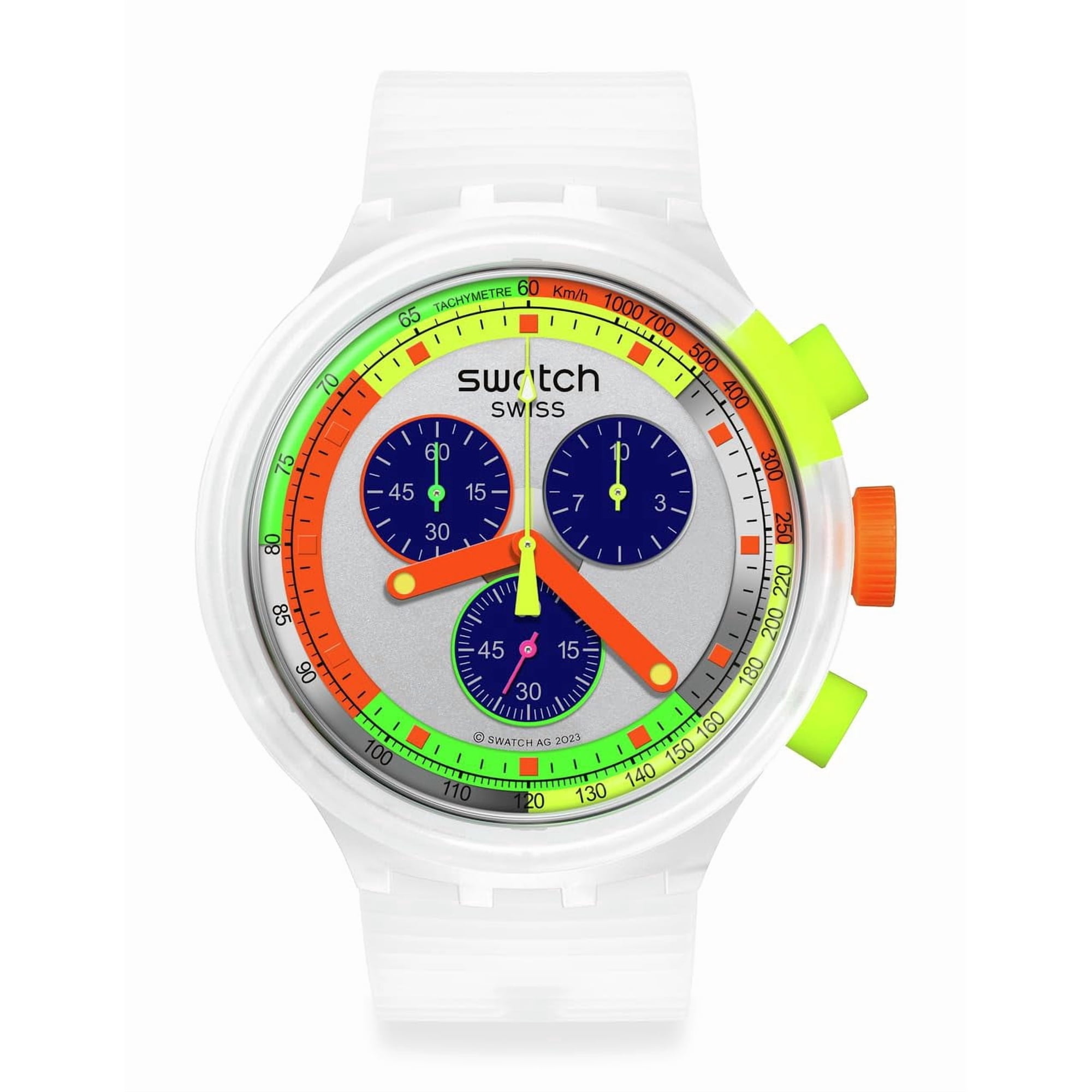 Reloj Swatch Big Bold Chrono De 47 Mm, Resistente Al Agua, Cuarzo