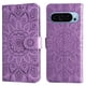 thumbnail image 1 of Funda tipo cartera FOXDOCK para Google Pixel 9 Pro , diseño girasol en relieve, cuero PU, cierre magnético, soporte y tarjetero, 1 of 5