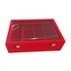 thumbnail image 1 of Caja de almacenamiento de pulseras, caja de exhibición de brazalete, bandeja organizadora de joyas versátil antiarañazos portátil para ferias de artes Rojo, 1 of 1