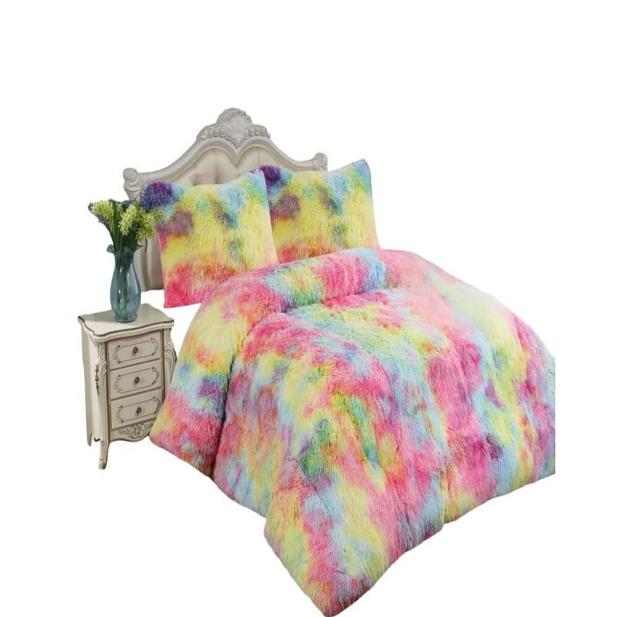 Teng Fei - Cobertor Peludo Con Chiporro Invierno 2 Plazas Multicolor