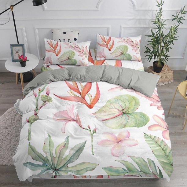 Modern Style Daisy Flower Bed Set Double Large Bedding Set Floral Youth Series Quilt Comforter Cover with Pillowcase