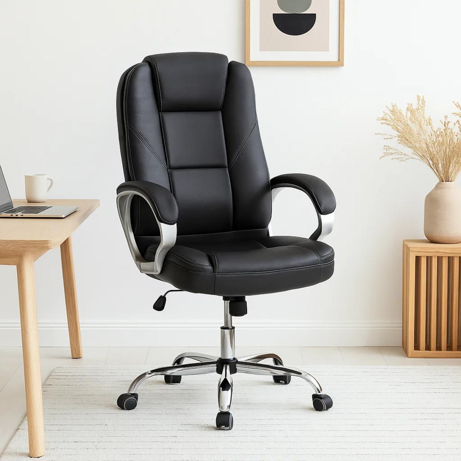 Pandalino - Silla Oficina Ejecutiva Addison | Ergonómica En Cuero Sintético Negro Negro
