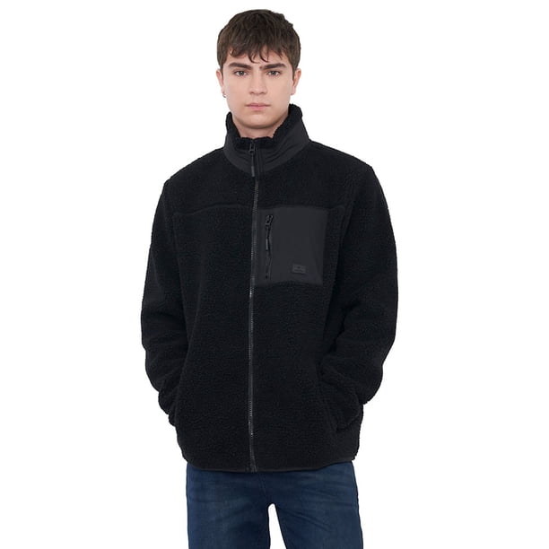 Casaca Hombre Sherpa Full Zipper Negro Corona