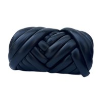 Bothyi - Hilo Grueso De 15 M De Largo, Tejido A Mano, 500 G, Para Cestas, Mantas, Macramé, Color Negro
