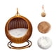 thumbnail image 1 of Cama hamaca semicerrada para mascotas, casa para mascotas, escondite transpirable, accesorios para mascotas, sofá tejido cómodo y práctico para gatos, marrón con estera fresca, 1 of 5
