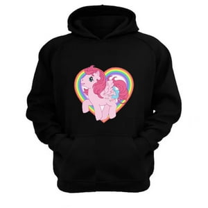 Genérico - Polerón Canguro Mi Pequeño Pony Negro Talla M Unisex