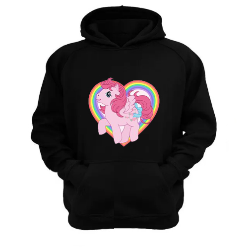 Genérico - Polerón Canguro Mi Pequeño Pony Negro Talla L Unisex