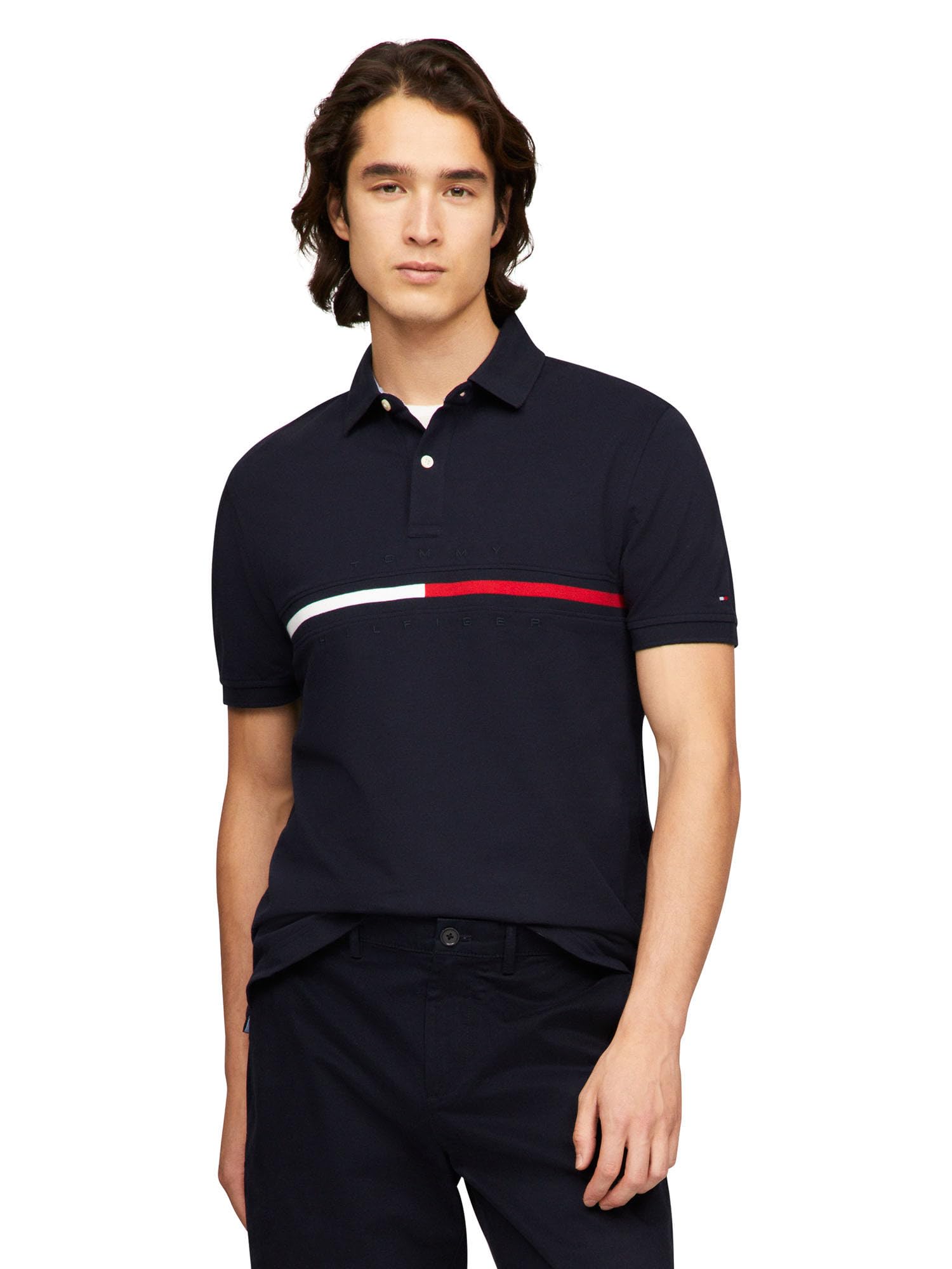 Polo Con La Bandera Del Orgullo De Tommy Hilfiger Para Hombre, De Corte Personalizado