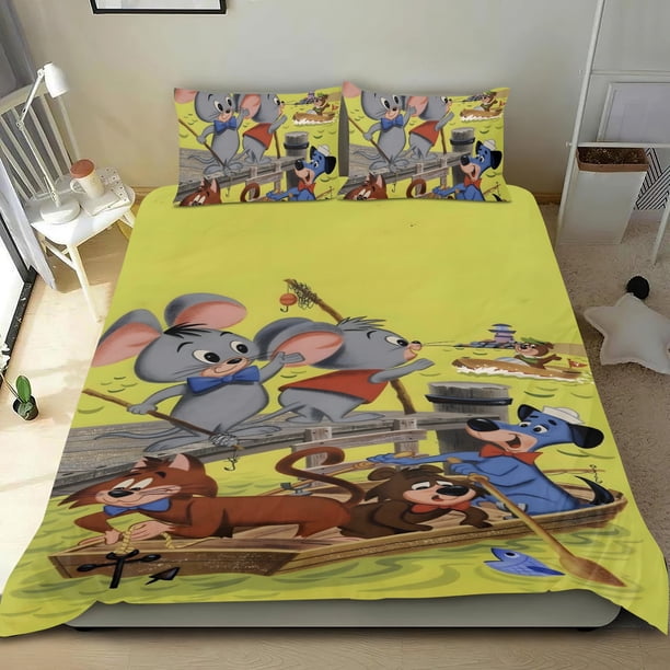 Pixie y Dixie y el Sr. Jinks Conjunto de sábanas temático, trío de piezas, cómodo y amigable con la piel, diseño único, regalo de decoración para el hogar para familiares, amigos y fans,140cm *210cm
