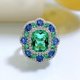 thumbnail image 3 of Anillos de Gema Vintage de Plata Esterlina 100% 925 Cojín Paraiba Turmalina Diamantes de Alto Carbono Joyería Fina, 3 of 7
