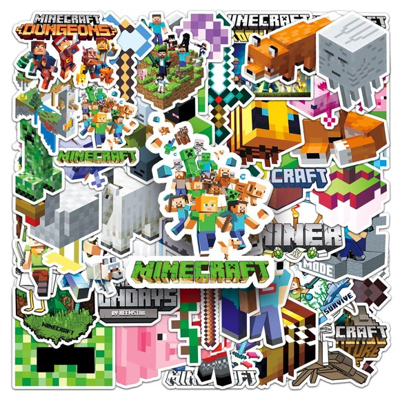 Juego de 50 pegatinas estilo Pixel Miner de NiamGift