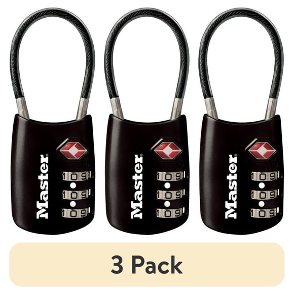 Candado Master Lock TSA 3 Dígitos Pack 3 Equipaje