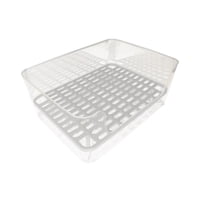 Magideal - Caja De Arena De Conejo Transparente, Entrenador De Orinal, Caja De Arena De Jaula De Ropa De Cama, Bandeja De Arena Para Inodoro, Accesorios De Erizo Azul 41Cmx31Cmx17Cm