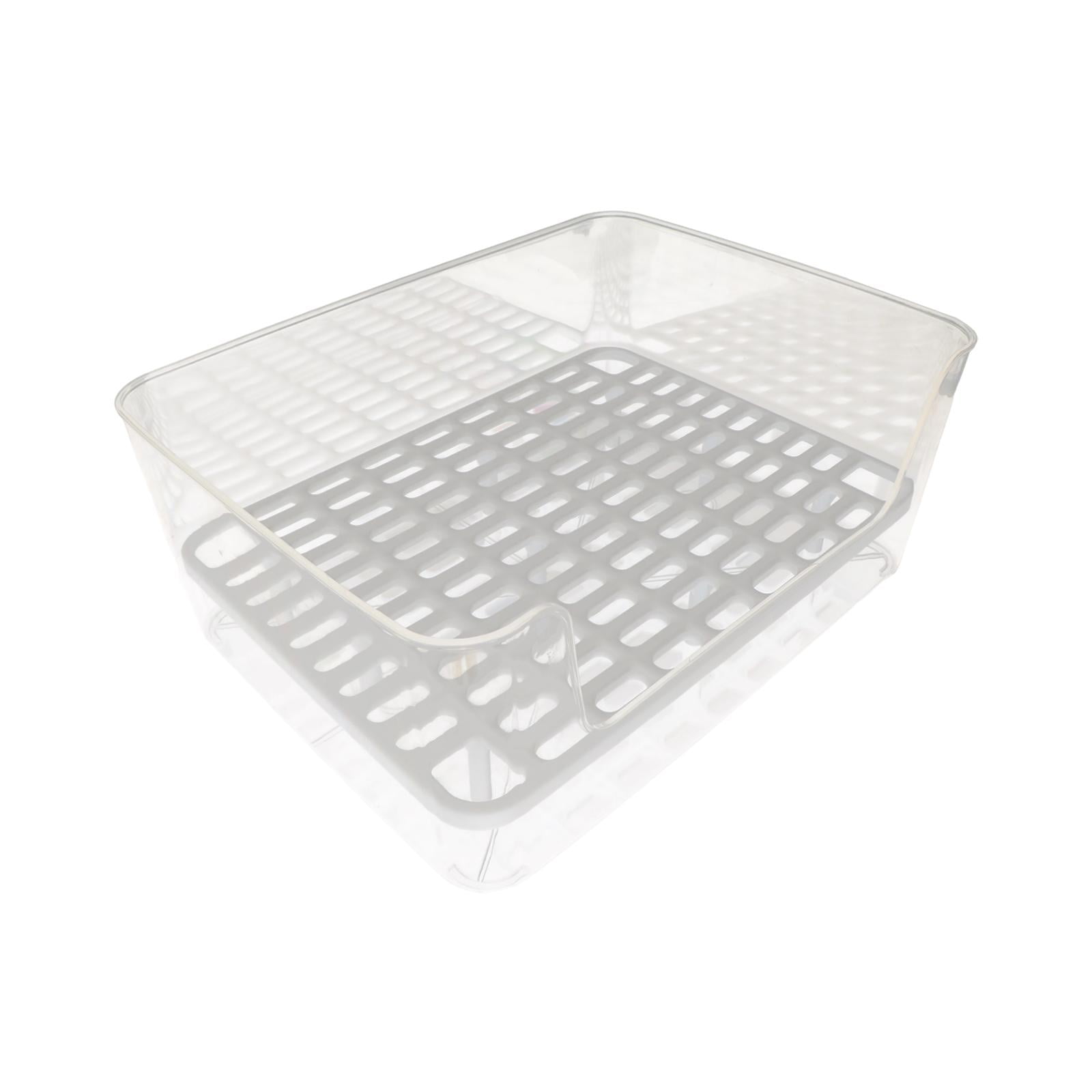 Magideal - Caja De Arena De Conejo Transparente, Entrenador De Orinal, Caja De Arena De Jaula De Ropa De Cama, Bandeja De Arena Para Inodoro, Accesorios De Erizo Azul 41cmx31cmx17cm