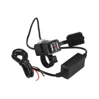 Bothyi - Cargador De Teléfono Móvil Para Motocicleta, Puerto Usb Dual, Cubierta A Prueba De Polvo Con Cable De 1,5 M