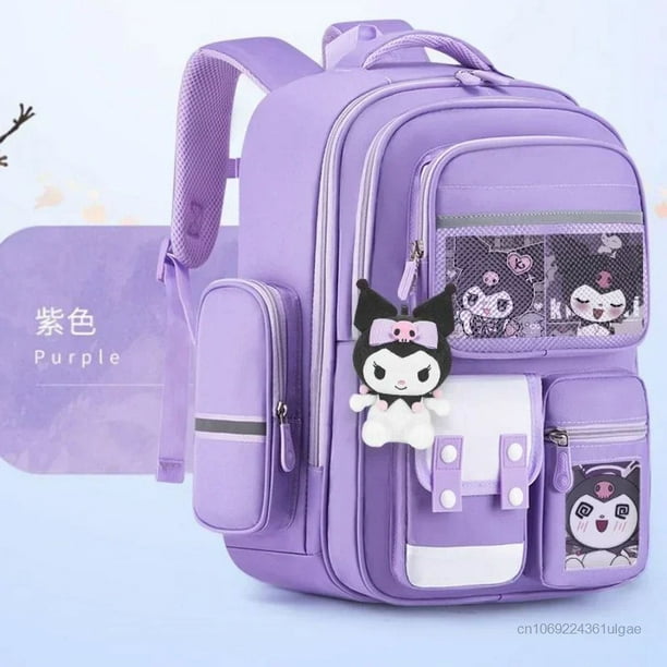 Sanrio Kuromi Luxury Girls Student Backpack Large Capacity Shoulder Bag Lightweight Fashion Cute Ultra Light Children's Backpack
