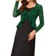 thumbnail image 1 of INSPIRE CHIC Bolero de Encaje Floral para Mujer con Dobladillo Volante, Cárdigan Recortado con Lazo Frontal, Cubierta Ligera de Verano Verde Oscuro M, 1 of 6