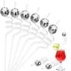 thumbnail image 1 of 16PCSParty Decoraciones, Mini Bola Decoración de paja reutilizable, 70's Ball Straws para Decoraciones de la fiesta de soltera Suministros de cumpleaños (plata), 1 of 3