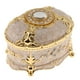 thumbnail image 1 of Joyas de metal ovaladas Pendientes de regalo Caja de almacenamiento de anillos Oro blanco, 1 of 2