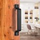 thumbnail image 2 of Juego de manijas para puerta FaithLand de 16,3 cm, negro, acero al carbono, 2 of 7