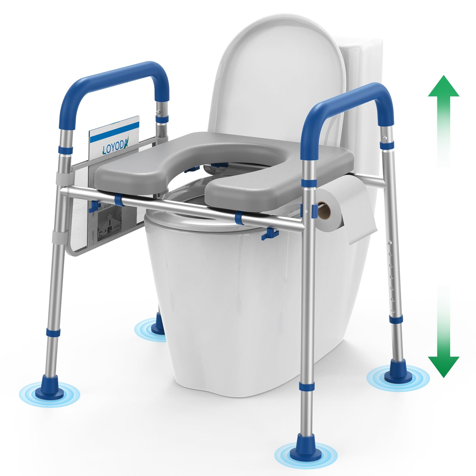 Elevadores Para Asiento De Inodoro Loyoda, Acolchados, Elevados, Con Asas, 400 Libras
