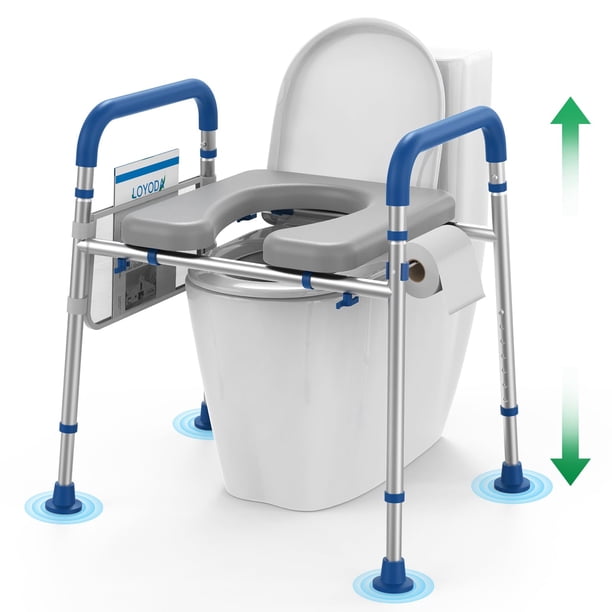 Elevadores para asiento de inodoro Loyoda, acolchados, elevados, con asas, 400 libras