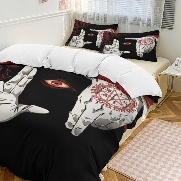 Hellsing Anime Home Bed 3-piece Set Classic Japanese Anime Polyester Wash Student Dormitory Set
