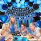 thumbnail image 5 of Kit de decoración de fiesta YGBMDZ azul y negro Happy Birthday, 5 of 7
