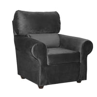 Masel - Sillon 1C Beron Felpa Gris Oscuro95X90X100 Cm