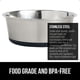 thumbnail image 3 of Juego de 2 cuencos para perros GORILLA GRIP, acero inoxidable de 1,4 litros, color negro, 3 of 9